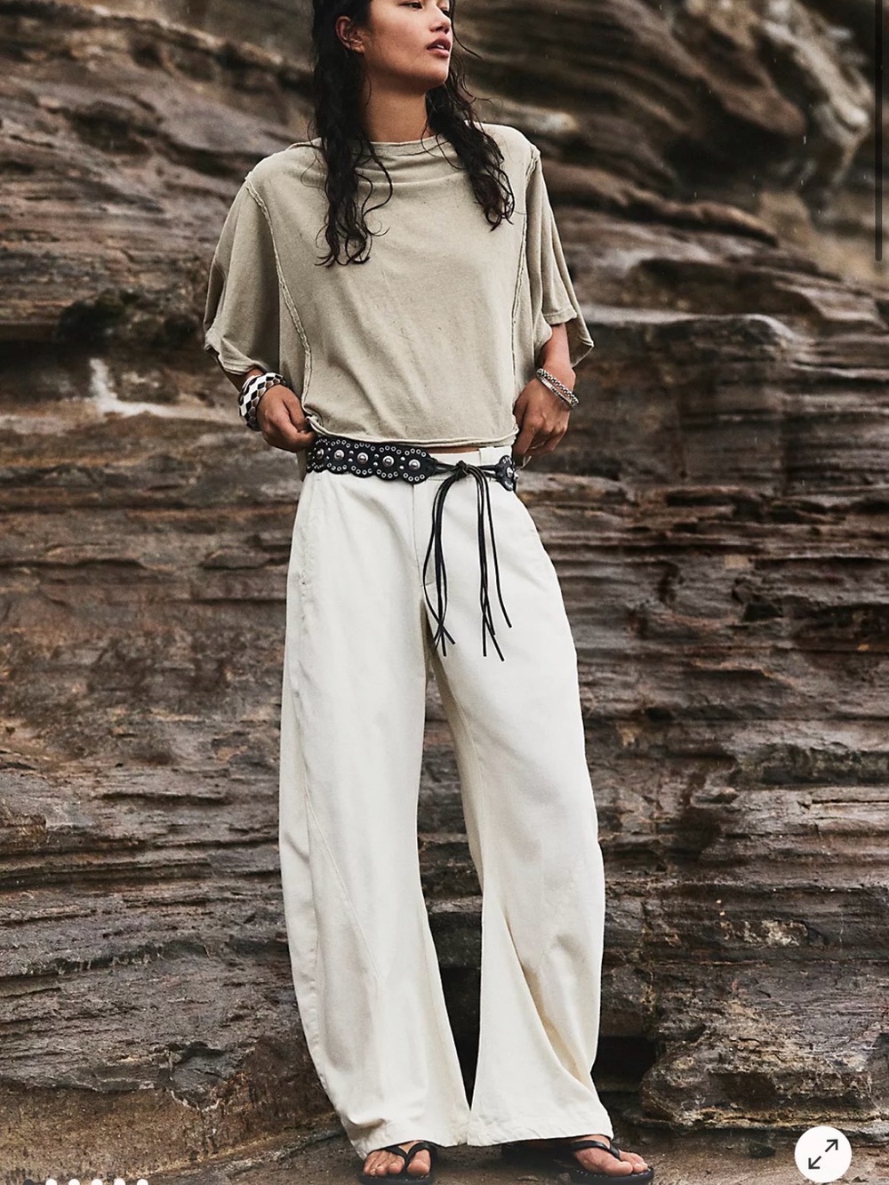 Free People Spotlight Washed Barrel Chino Trousers
